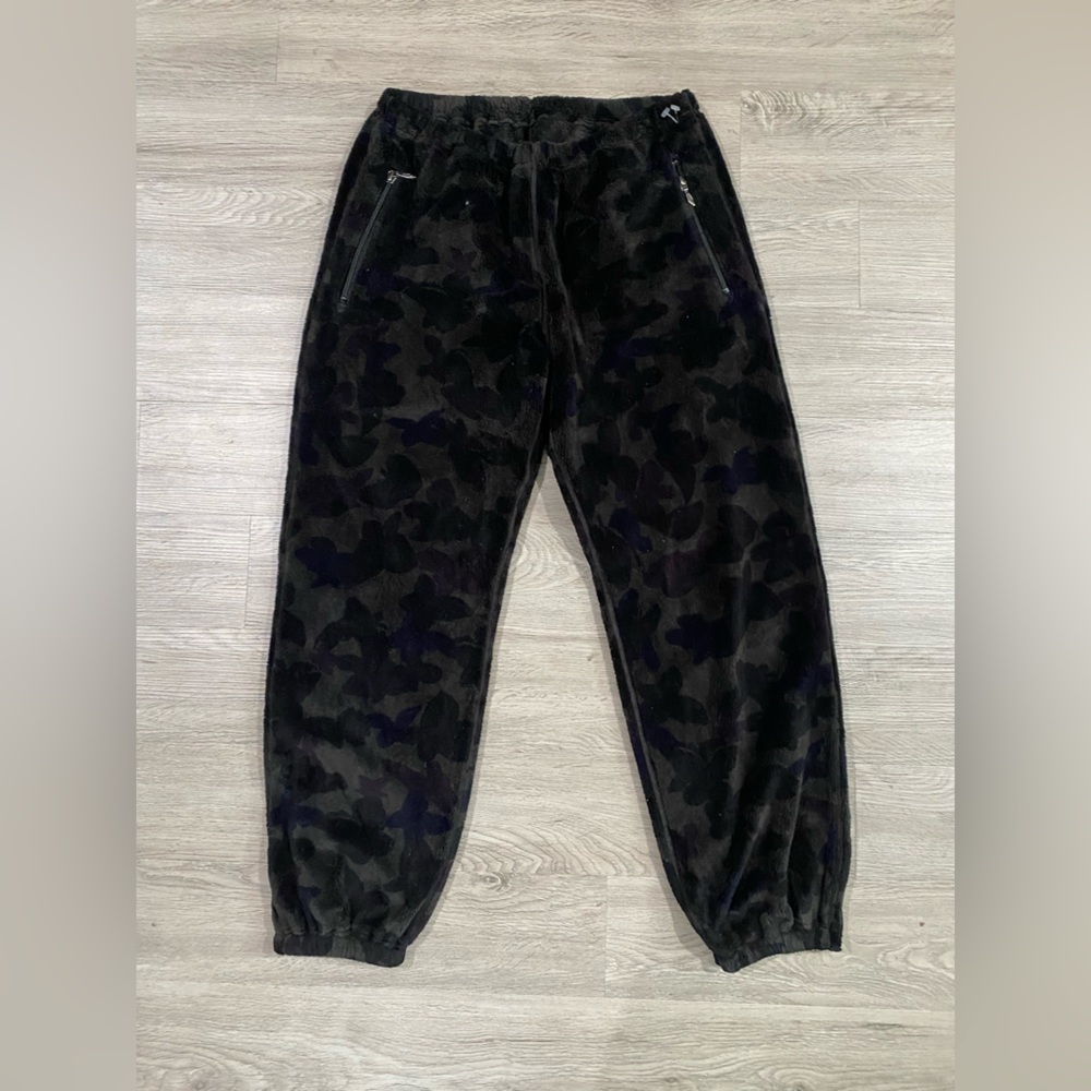 NEEDLES SPORTSWEAR ZIPPED W.U. PANTS MICRO FUR PAPILLON CAMO‎ BLACK medium - Picture 3 of 7